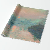 Monet Sunset Seine Fine Art Impressionisme Cadeaupapier (Uitgerold)