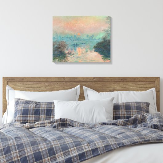 Monet Sunset Seine Fine Art Impressionisme Canvas Afdruk (Insitu (Slaapkamer))