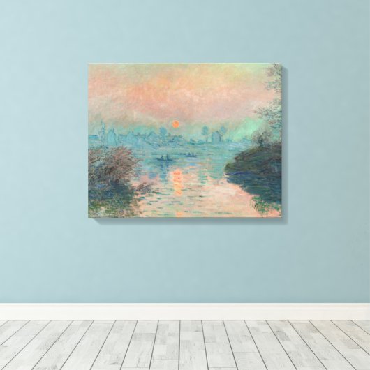 Monet Sunset Seine Fine Art Impressionisme Canvas Afdruk (Insitu (Houten vloer))