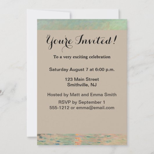 Monet Sunset Seine Fine Art Impressionisme Kaart (Voorkant)