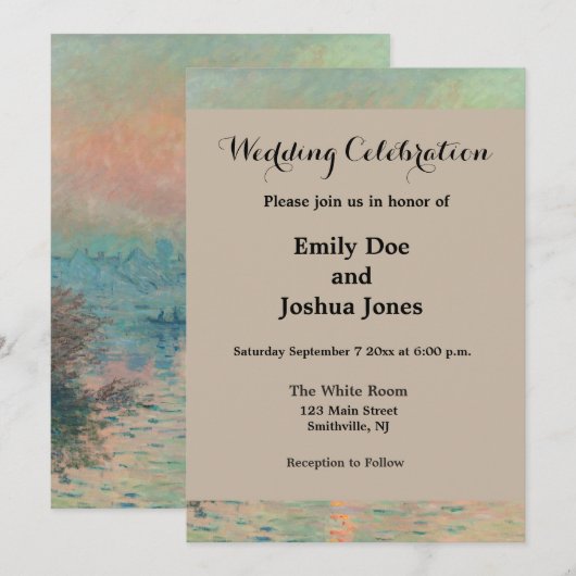 Monet Sunset Seine Fine Art Impressionisme Kaart (Voorkant / Achterkant)