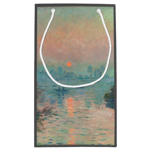 Monet Sunset Seine Fine Art Impressionisme Klein Cadeauzakje (Achterkant)