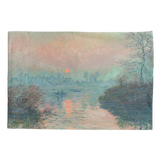 Monet Sunset Seine Fine Art Impressionisme Kussensloop (Achterkant)