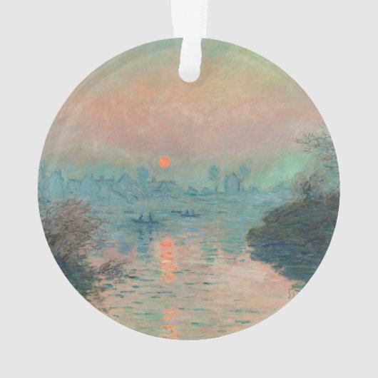 Monet Sunset Seine Fine Art Impressionisme Ornament (achterkant)