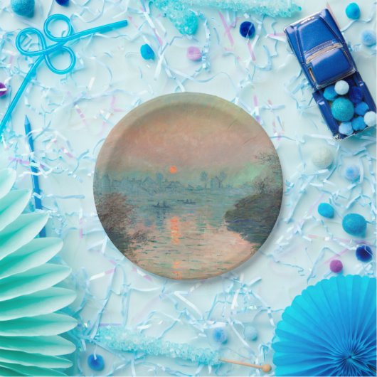 Monet Sunset Seine Fine Art Impressionisme Papieren Bordje (Feest)