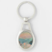 Monet Sunset Seine Fine Art Impressionisme Sleutelhanger (Voorkant)
