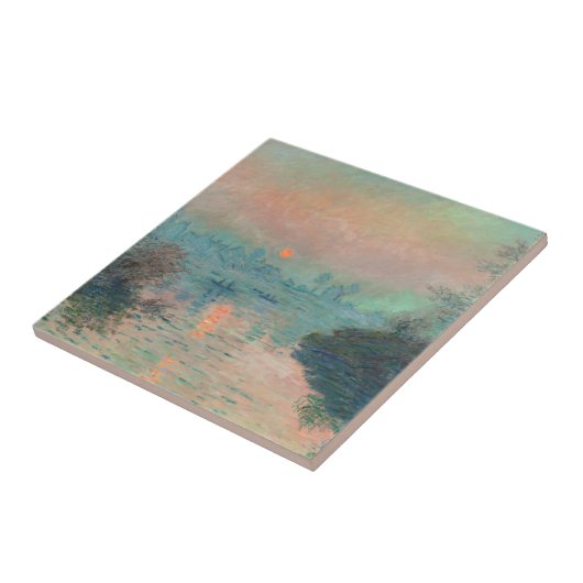 Monet Sunset Seine Fine Art Impressionisme Tegeltje (Zijkant)