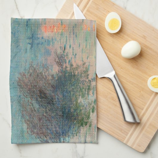 Monet Sunset Seine Fine Art Impressionisme Theedoek (Quarter Fold)