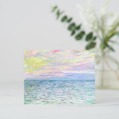 Monet - Sunset te Pourville, fijne kunst Briefkaart (Staand voorkant)