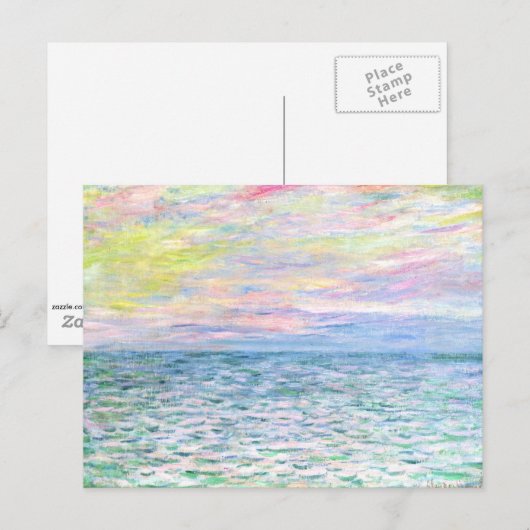 Monet - Sunset te Pourville, fijne kunst Briefkaart (Voorkant / Achterkant)