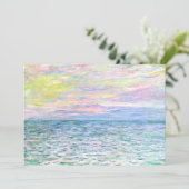 Monet - Sunset te Pourville, fijne kunst Feestdagenkaart (Staand voorkant)