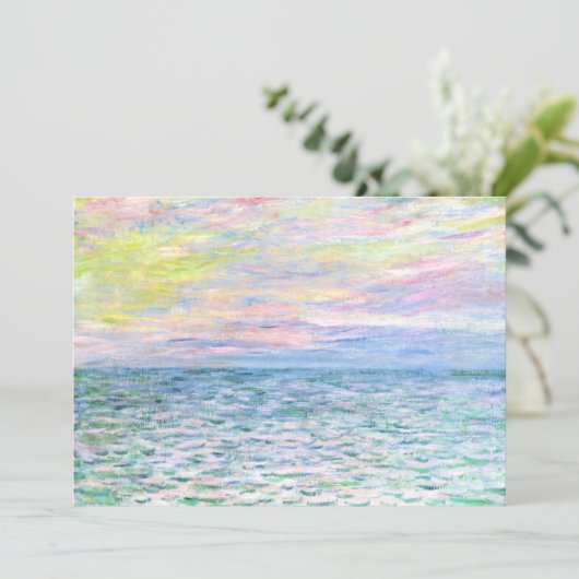 Monet - Sunset te Pourville, fijne kunst Feestdagenkaart (Staand voorkant)