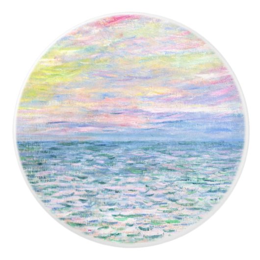 Monet - Sunset te Pourville, fijne kunst Keramische Knop (Voorkant)