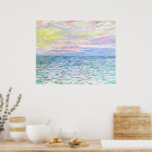 Monet - Sunset te Pourville, fijne kunst Poster (Keuken)