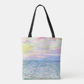 Monet - Sunset te Pourville, fijne kunst Tote Bag (Achterkant)