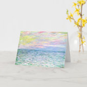 Monet - Sunset te Pourville, mooie kunst Kaart (Gele Bloem)
