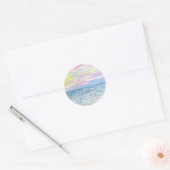 Monet - Sunset te Pourville, mooie kunst, Ronde Sticker (Envelop)