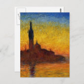 Monet Sunset Venetië Kleurrijke Impressionisme kun Briefkaart (Voorkant / Achterkant)