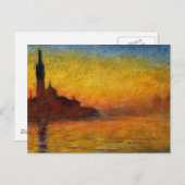Monet Sunset Venetië Kleurrijke Impressionisme kun Briefkaart (Voorkant / Achterkant)
