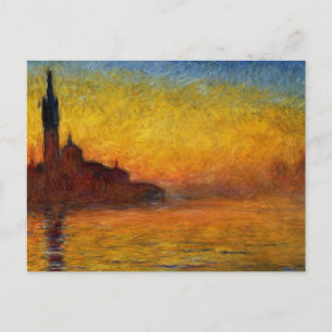 Monet Sunset Venetië Kleurrijke Impressionisme kun Briefkaart