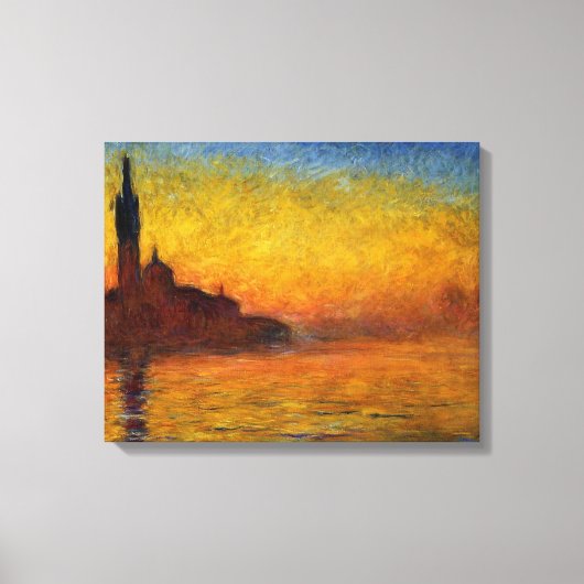 Monet Sunset Venetië Kleurrijke Impressionisme kun Canvas Afdruk (Voorkant)