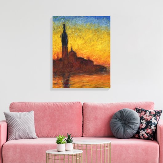 Monet Sunset Venetië Kleurrijke Impressionisme kun Canvas Afdruk (Insitu (Woonkamer))