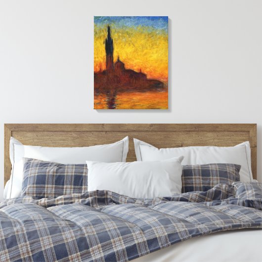 Monet Sunset Venetië Kleurrijke Impressionisme kun Canvas Afdruk (Insitu (Slaapkamer))
