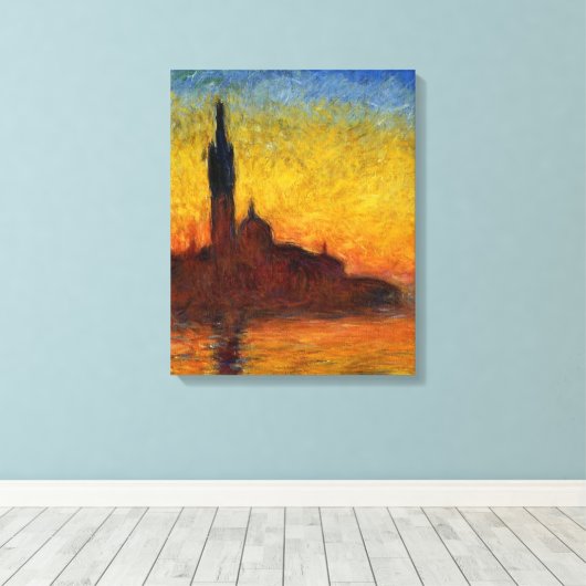 Monet Sunset Venetië Kleurrijke Impressionisme kun Canvas Afdruk (Insitu (Houten vloer))