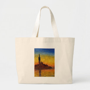 Monet Sunset Venetië Kleurrijke Impressionisme kun Grote Tote Bag