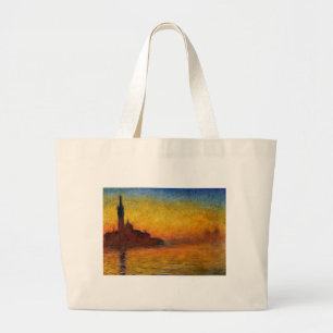 Monet Sunset Venetië Kleurrijke Impressionisme kun Grote Tote Bag