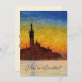 Monet Sunset Venetië Kleurrijke Impressionisme kun Kaart (Voorkant / Achterkant)