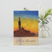 Monet Sunset Venetië Kleurrijke Impressionisme kun Kaart (Staand voorkant)