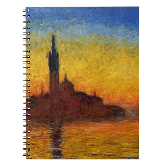 Monet Sunset Venetië Kleurrijke Impressionisme kun Notitieboek (Voorkant)