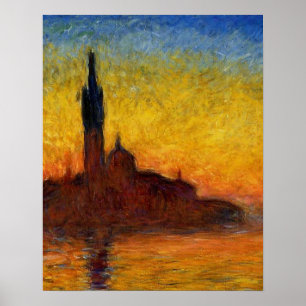 Monet Sunset Venetië Kleurrijke Impressionisme kun Poster
