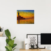 Monet Sunset Venetië Kleurrijke Impressionisme kun Poster (Thuiskantoor)