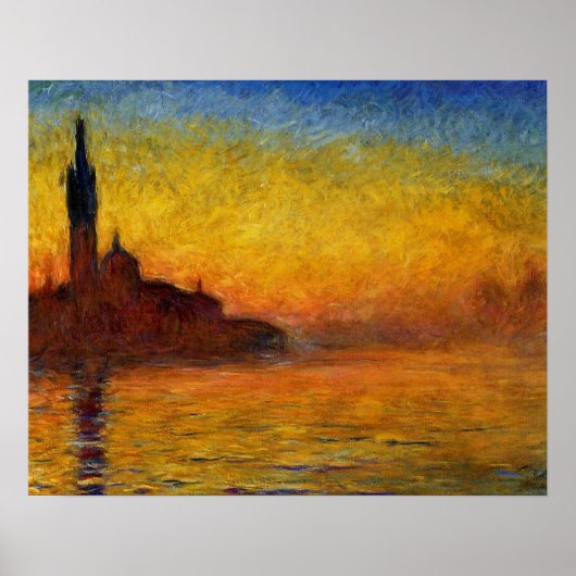 Monet Sunset Venetië Kleurrijke Impressionisme kun Poster (Voorkant)