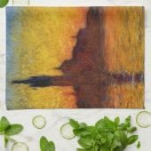 Monet Sunset Venetië Kleurrijke Impressionisme kun Theedoek (Gevouwen)