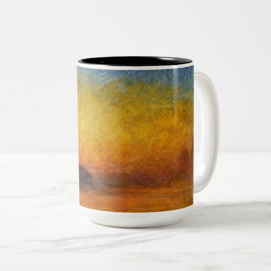 Monet Sunset Venetië Kleurrijke Impressionisme kun Tweekleurige Koffiemok (Voorkant rechts)