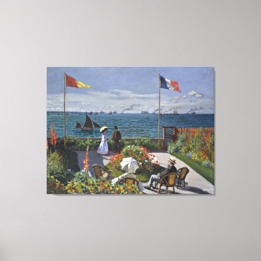 Monet - Terrace bij Sainte Adresse Canvas Afdruk (Voorkant)