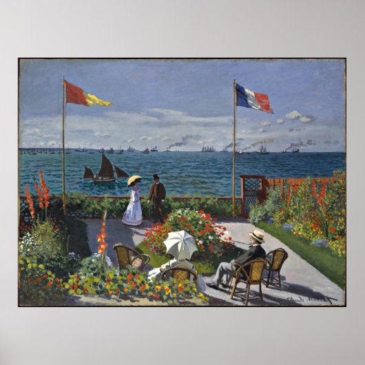 Monet - Terrace bij Sainte Adresse Poster (Voorkant)