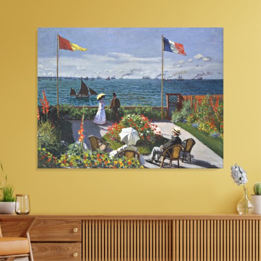 Monet - Terras bij Sainte Adresse Canvas Afdruk (Insitu (Woonkamer))