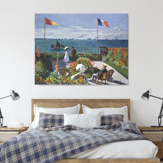 Monet - Terras bij Sainte Adresse Canvas Afdruk (Insitu (Slaapkamer))