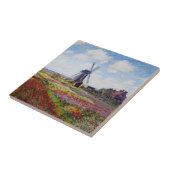 Monet terrein van de Tulpen met windmolens Tegeltje (Zijkant)