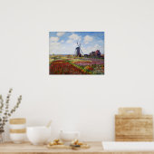Monet terrein van tulpen met Poster van de windmol (Keuken)