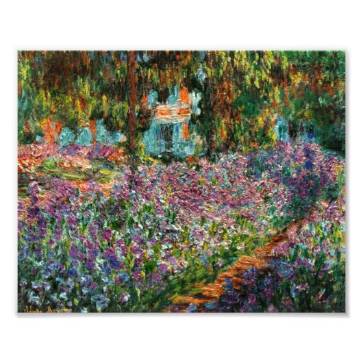 Monet The Artist's Garden in Giverny Foto Afdruk (Voorkant)