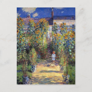 Monet, "The Artists's Garden at Vétheuil" Briefkaa Briefkaart