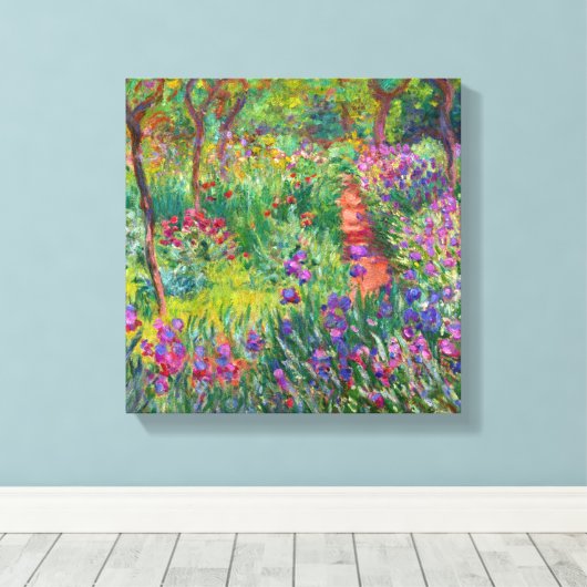 Monet "The Iris Garden at Giverny" Canvas Afdruk (Insitu (Houten vloer))