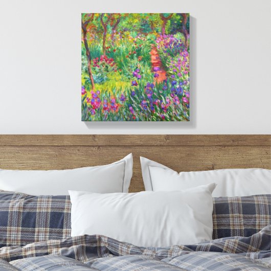 Monet "The Iris Garden at Giverny" Canvas Afdruk (Insitu (Slaapkamer))