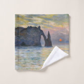 Monet - The Manneport, Cliff at Etretat, Sunset Bad Handdoek (Wasdoekje)