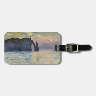 Monet - The Manneport, Cliff at Etretat, Sunset Bagagelabel